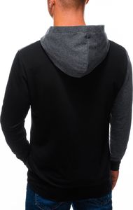 Ombre Bluza męska z kapturem B1050 - grafitowa/czarna XL 4