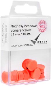 Victory Office Product MAGNESY VICTORY OFFICE 13MM 10 SZT. NEONOWE POMARAŃCZOWE 1
