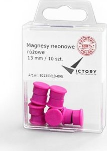 Victory Office Product MAGNESY VICTORY OFFICE 13MM 10 SZT. NEONOWE RÓŻOWE 2