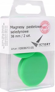 Victory Office Product MAGNESY VICTORY OFFICE 38MM 2SZT. PASTELOWE SELEDYNOWE 2