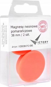 Victory Office Product MAGNESY VICTORY OFFICE 38MM 2SZT. NEONOWE POMARAŃCZOWE 2