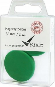Victory Office Product MAGNESY VICTORY OFFICE 38MM 2SZT. NEONOWE ZIELONE 1