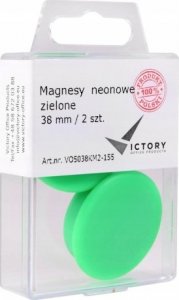 Victory Office Product MAGNESY VICTORY OFFICE 38MM 2SZT. NEONOWE ZIELONE 2