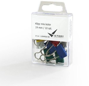 Victory Office Product SPINACZ KLIPS VICTORY OFFICE 19MM 10SZT. MIX KOLORÓW 1