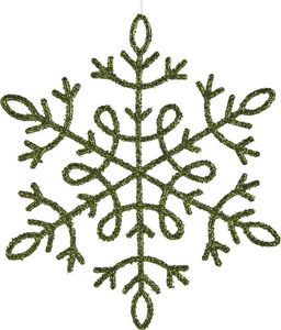 Witek Home 12x Ozdoba świąteczna śnieżynka zielona 1