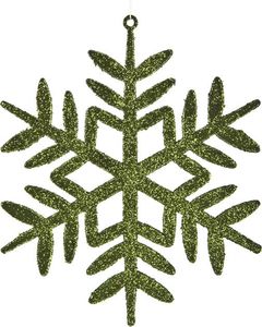 Witek Home 12x Ozdoba świąteczna śnieżynka zielona 1