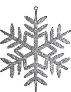 Witek Home 12x Ozdoba świąteczna śnieżynka srebrna 1