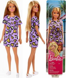 Lalka Barbie Mattel w letniej fioletowej sukience w serca (T7439/GHW49) 1