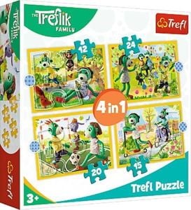 Trefl Puzzle 4w1 Wspólne zabawy Treflików. Rodzina Treflików 34358 1