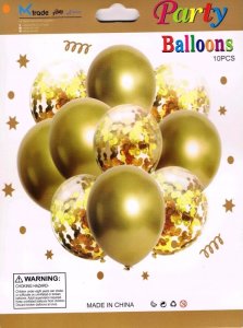 MK TRADE Zestaw balonów metal granatowy i konfetti 33cm, 10 szt. BSC-693 2