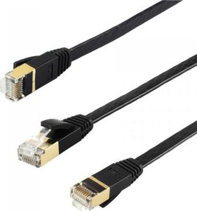 EdiMax EDIMAX CAT7 U-FTP AWG32 Bare copper Flat Patch cord 3M Black 1