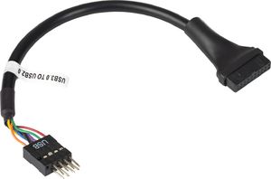Akyga USB 19 pin - USB 9 pin, 0.2m, Czarny (AK-CA-75) 1