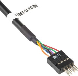 Akyga USB 19 pin - USB 9 pin, 0.2m, Czarny (AK-CA-75) 3