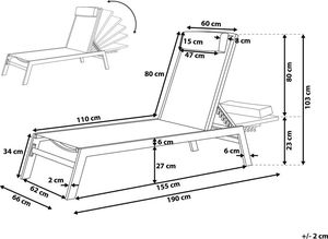 Beliani Leżak ogrodowy szary CATANIA II 9