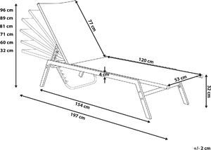 Beliani Leżak ogrodowy szary NOLI 7