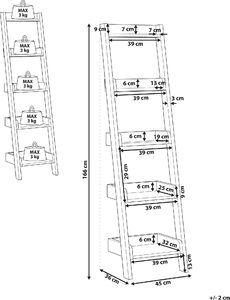 Beliani Regał drabina 5 półek biały MOBILE DUO 8