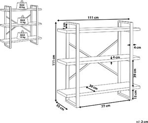 Beliani Regał 3 półki jasne drewno TIMBER 7