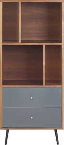 Beliani Regał ciemne drewno z szarym RICHMOND 2