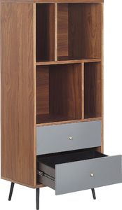 Beliani Regał ciemne drewno z szarym RICHMOND 3