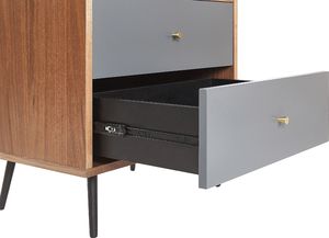 Beliani Regał ciemne drewno z szarym RICHMOND 6