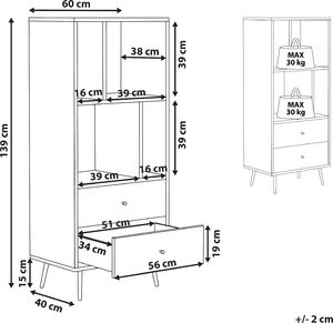 Beliani Regał ciemne drewno z szarym RICHMOND 8