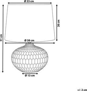 Lampa stołowa Beliani Lampka nocna ceramiczna złota PIRITA 7