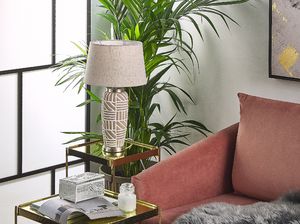 Lampa stołowa Beliani Lampa stołowa ceramiczna beżowa TRAISEN 2