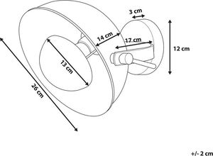 Kinkiet Beliani Lampa ścienna metalowa czarno-złota THAMES II 7