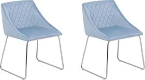Beliani Zestaw 2 krzeseł do jadalni welurowy niebieski ARCATA 1