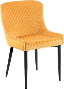 Beliani Zestaw 2 krzeseł do jadalni welurowy żółty SOLANO 2