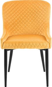 Beliani Zestaw 2 krzeseł do jadalni welurowy żółty SOLANO 3
