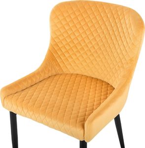 Beliani Zestaw 2 krzeseł do jadalni welurowy żółty SOLANO 5