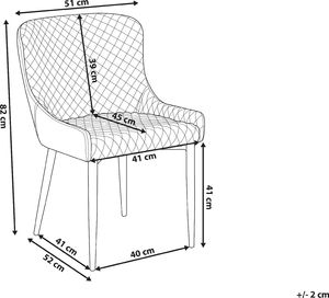 Beliani Zestaw 2 krzeseł do jadalni welurowy żółty SOLANO 7