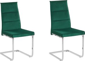 Beliani Zestaw 2 krzeseł do jadalni welurowy zielony ROCKFORD 1