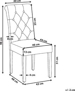 Beliani Zestaw 2 krzeseł do jadalni kremowy VELVA 6
