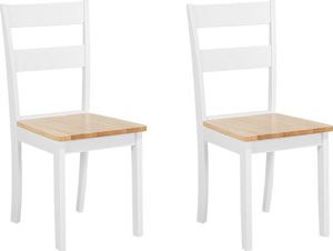 Beliani Zestaw 2 krzeseł do jadalni drewniany biały GEORGIA 1