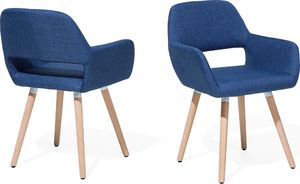 Beliani Zestaw 2 krzeseł do jadalni ciemnoniebieski CHICAGO 2