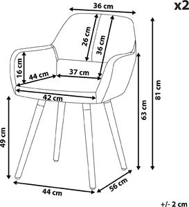 Beliani Zestaw 2 krzeseł do jadalni ciemnoniebieski CHICAGO 9