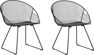 Beliani Zestaw 2 krzeseł do jadalni czarny AURORA 1