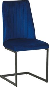Beliani Zestaw 2 krzeseł do jadalni welurowy niebieski LAVONIA 1