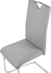 Beliani Zestaw 2 krzeseł do jadalni ekoskóra jasnoszary PICKNES 3