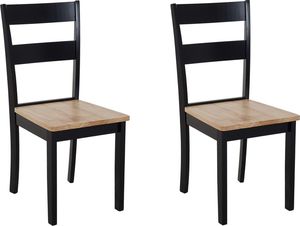 Beliani Zestaw 2 krzeseł do jadalni drewniany czarny GEORGIA 1