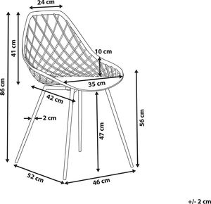 Beliani Zestaw 2 krzeseł do jadalni biały CANTON 7
