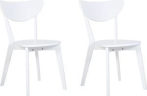 Beliani Zestaw 2 krzeseł do jadalni biały ROXBY 1