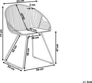 Beliani Zestaw 2 krzeseł do jadalni złoty AURORA 7