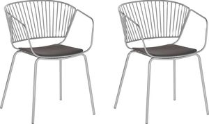 Beliani Zestaw 2 krzeseł do jadalni srebrny RIGBY 1