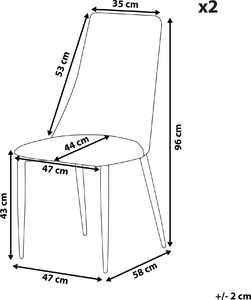 Beliani Zestaw 2 krzeseł do jadalni czarny CLAYTON 7