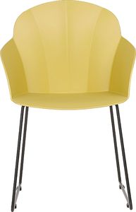 Beliani Zestaw 2 krzeseł do jadalni żółty SYLVA 3