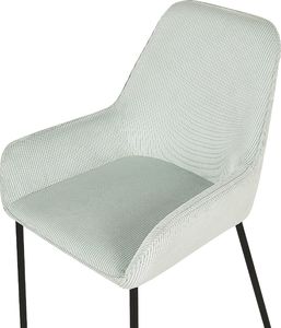 Beliani Zestaw 2 krzeseł do jadalni sztruksowy miętowy LOVERNA 4