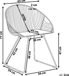 Beliani Zestaw 2 krzeseł do jadalni srebrny AURORA 6